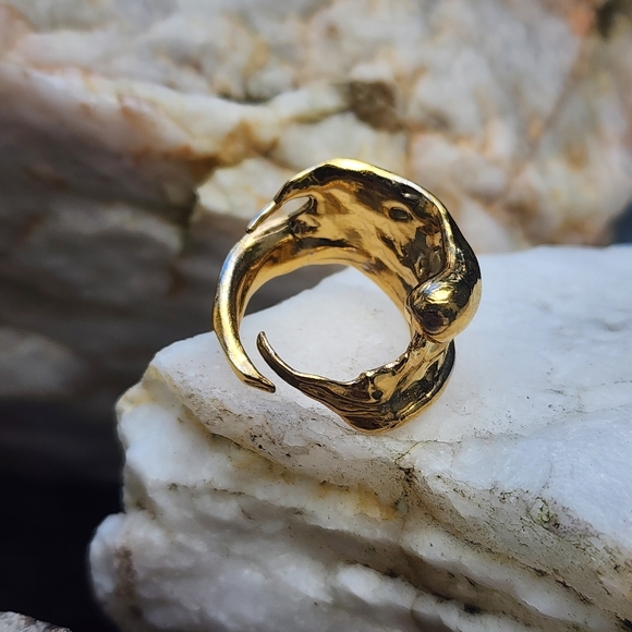 Selena 14K gold Plated Ring Free People Preeti Sandthu Designer Jewelry - Picture 8 of 13